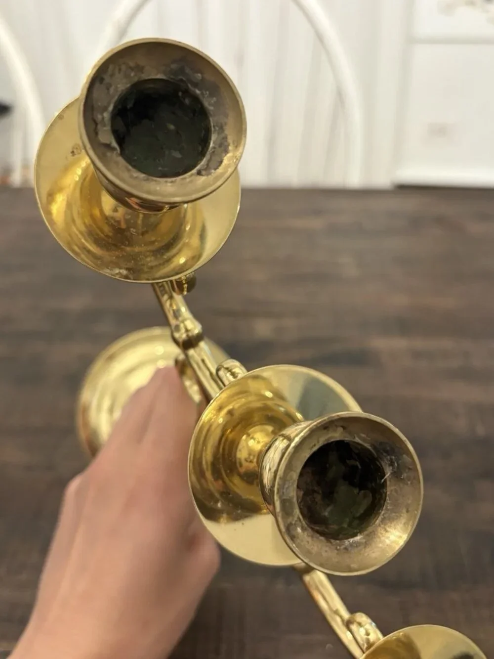 Vintage Baldwin Brass 3 Arm Candle Holder 11 Inch Candelabra